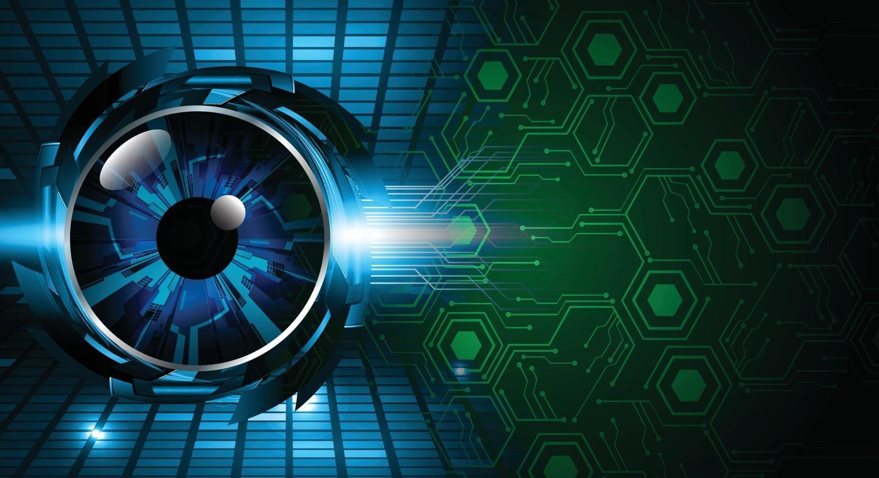 blauw oog cyber circuit toekomstige technologie concept achtergrond vector