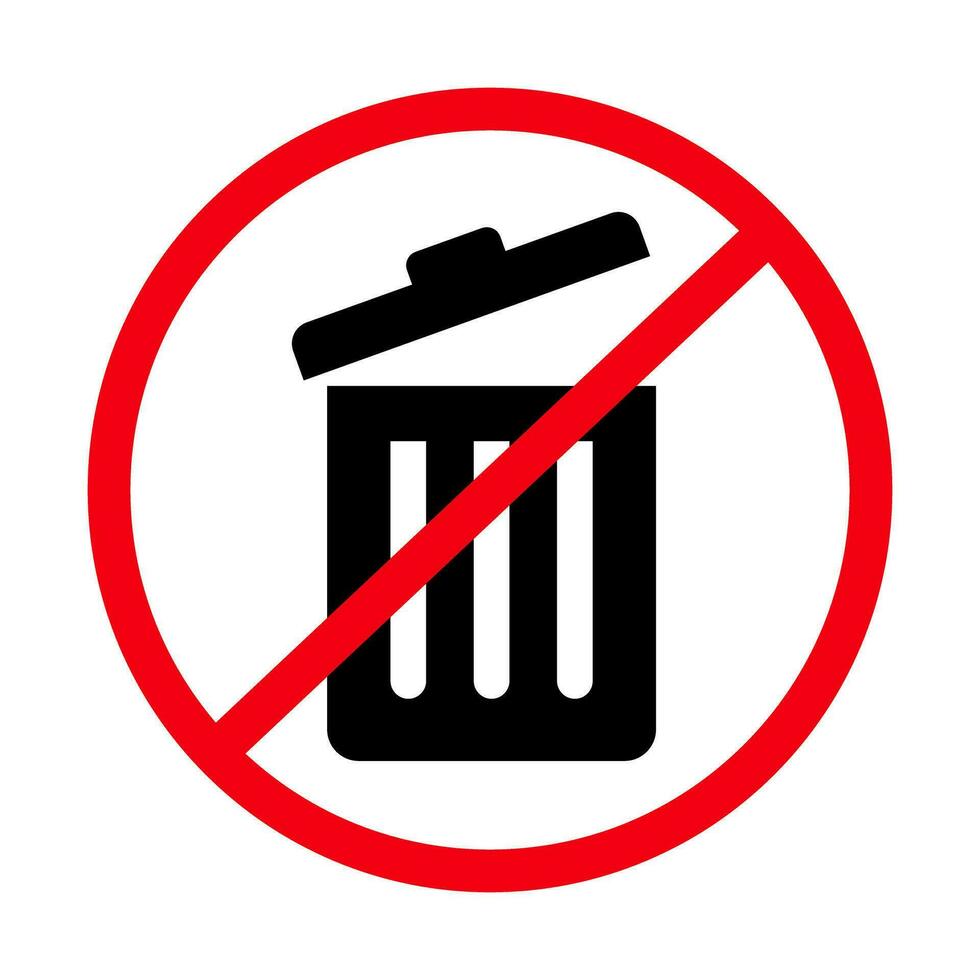 Doen niet Gooi vuilnis weg teken. uitschot kan en Nee dumping teken. vector. vector