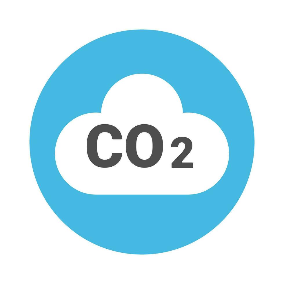 ronde co2 icoon. koolstof dioxide. vector. vector