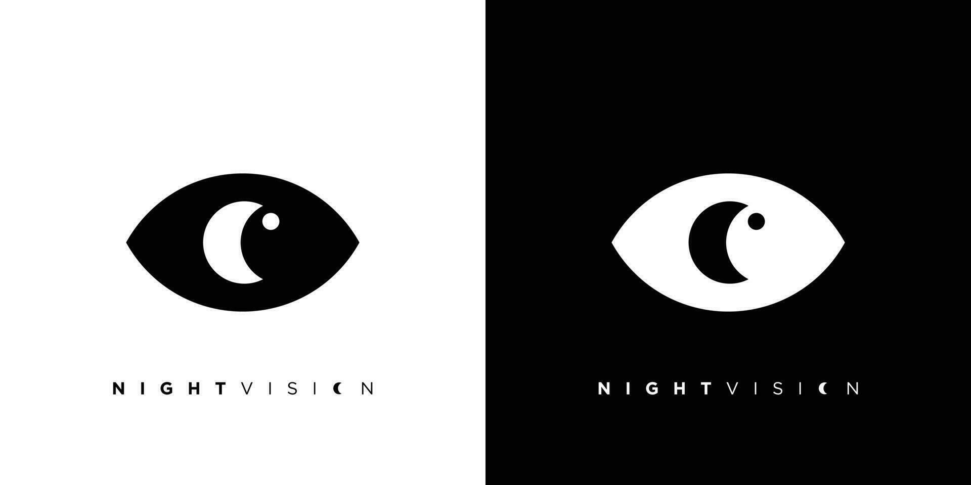 modern en uniek nacht visie logo ontwerp vector