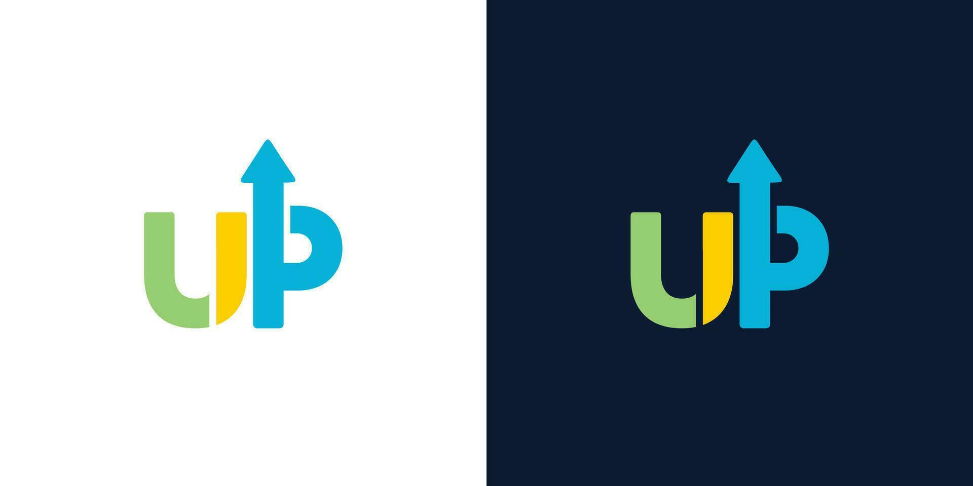 uniek en modern omhoog logo ontwerp vector