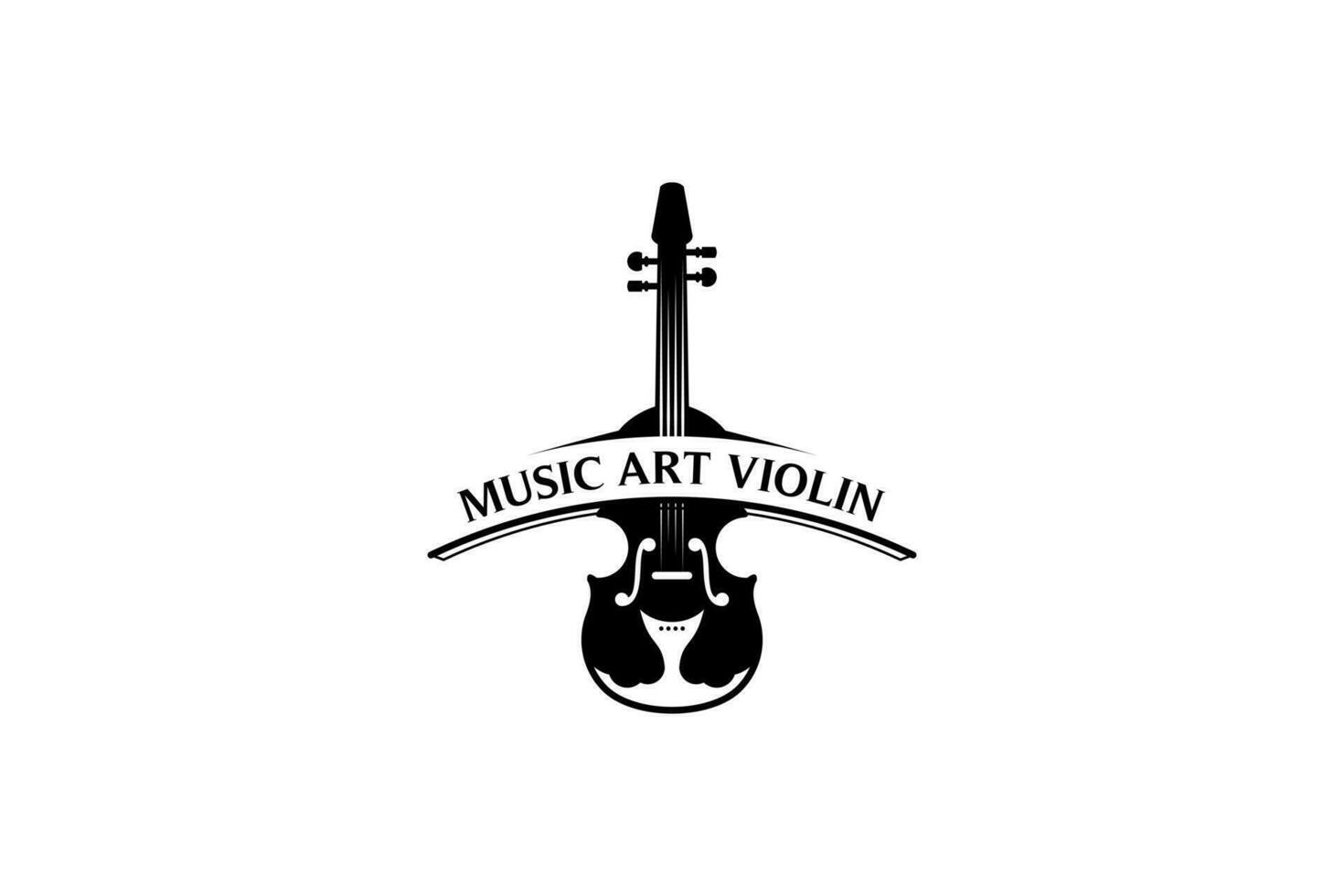 orkest viool muziek- logo sjabloon, muziek- kunst illustratie ontwerp vector