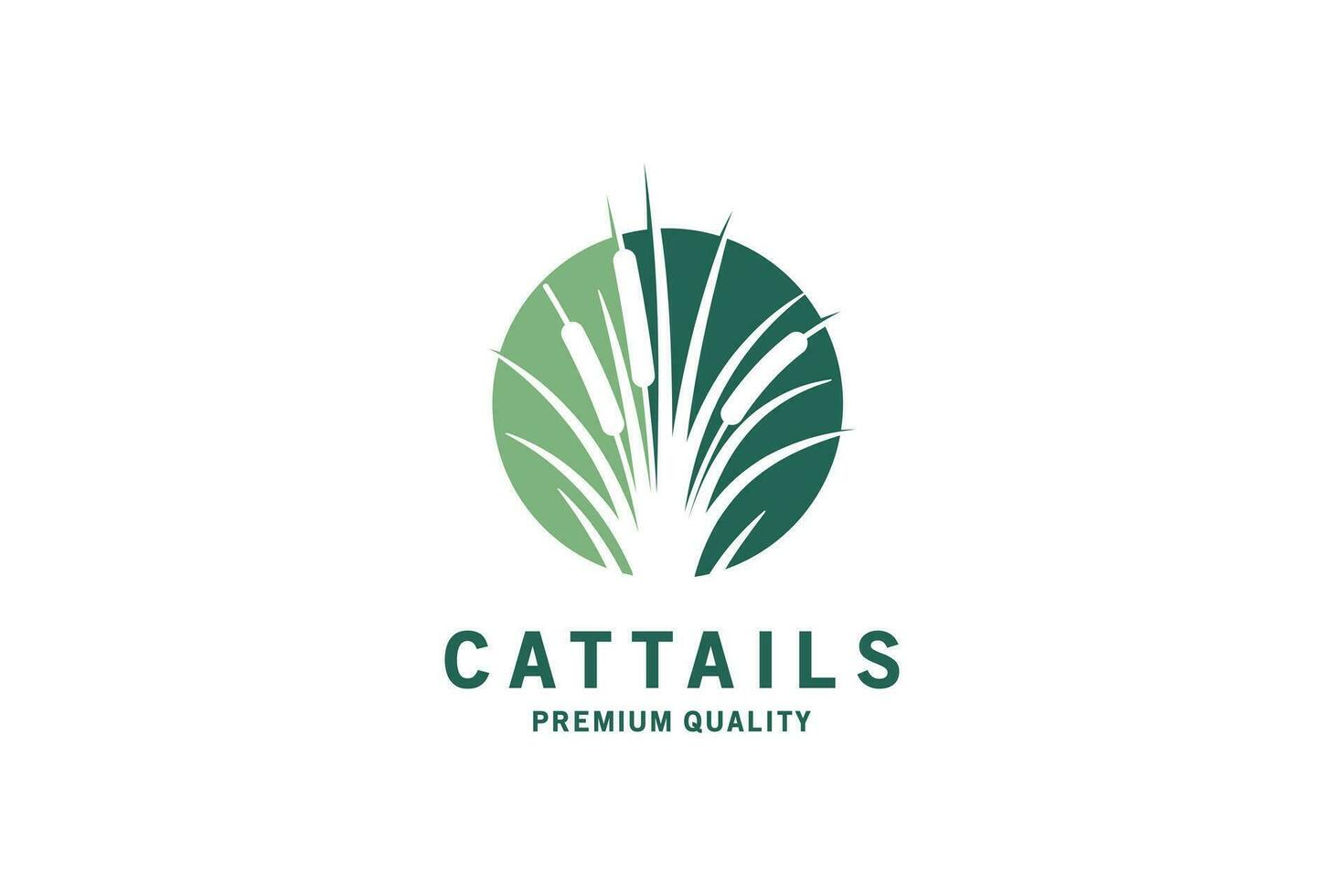 cattail icoon logo ontwerp met gemakkelijk modern abstract negatief ruimte vector