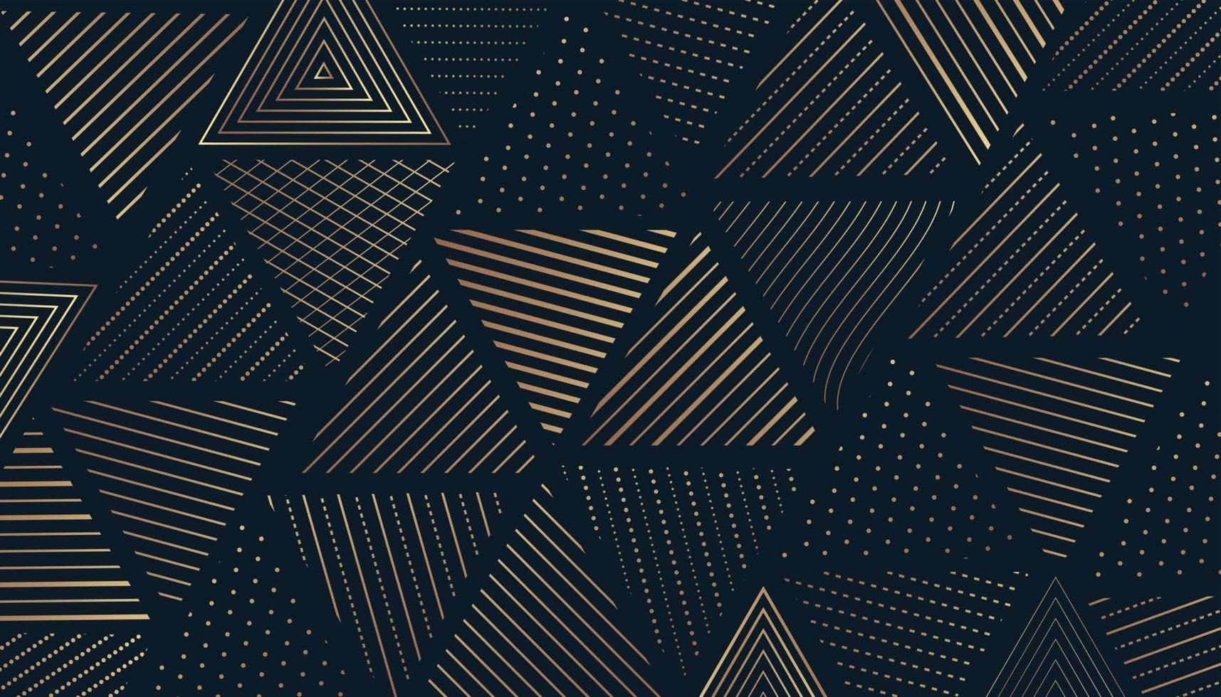 geometrisch patroon van abstracte gouden naadloze driehoek. vector achtergrond met gouden geometrie chevron patroon textuur voor achtergrond tegel sjabloonontwerp.