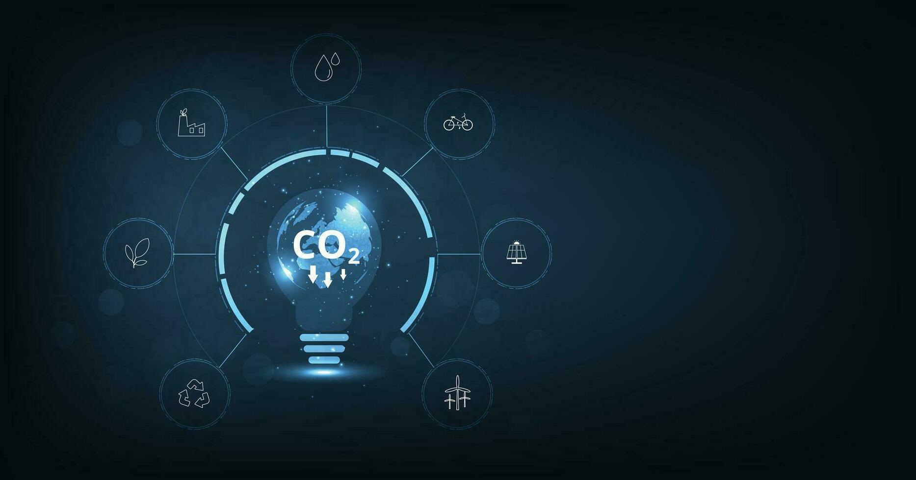 verminderen co2 uitstoot naar begrenzing globaal opwarming. vector