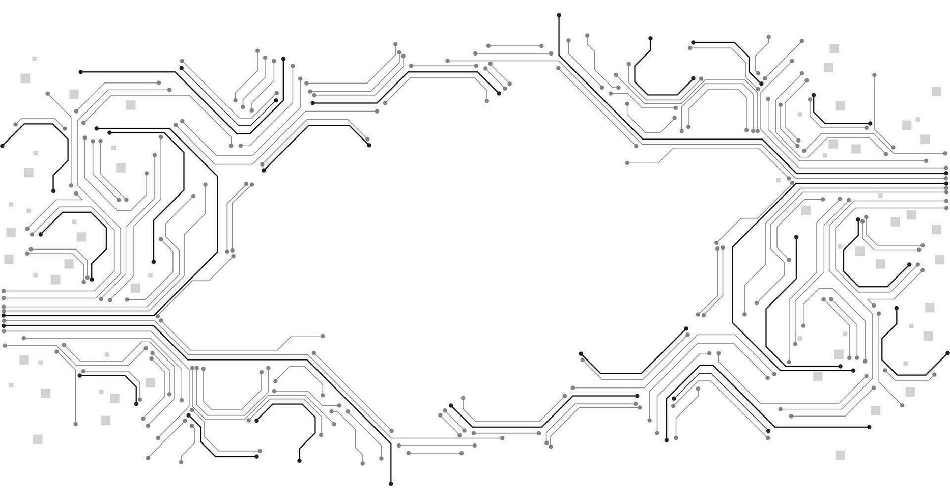 technologie zwart stroomkring diagram Aan wit achtergrond. vector