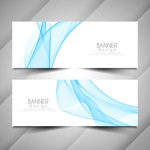 Abstracte elegante stijl golfbanners instellen vector