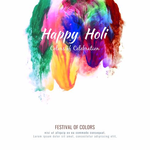 Abstract Gelukkig Holi-kleurrijke festival decoratief ontwerp als achtergrond vector