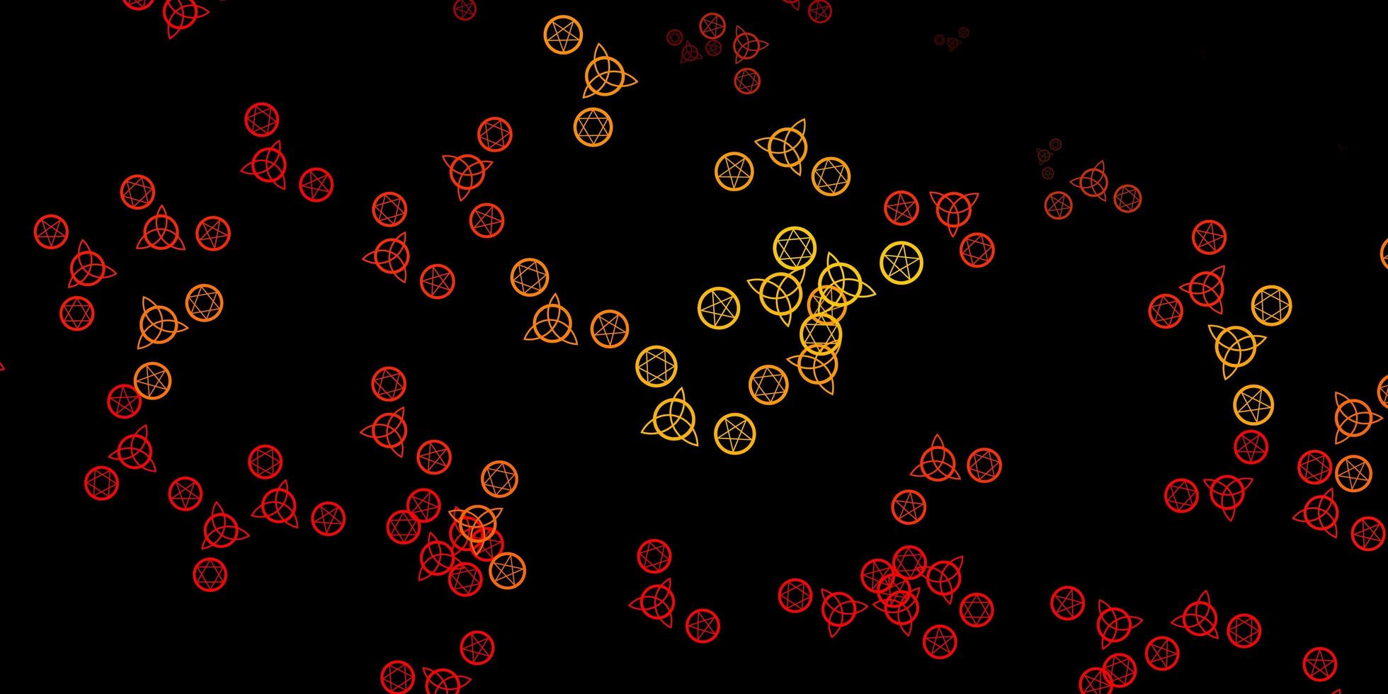 donkeroranje vectorachtergrond met occulte symbolen. vector