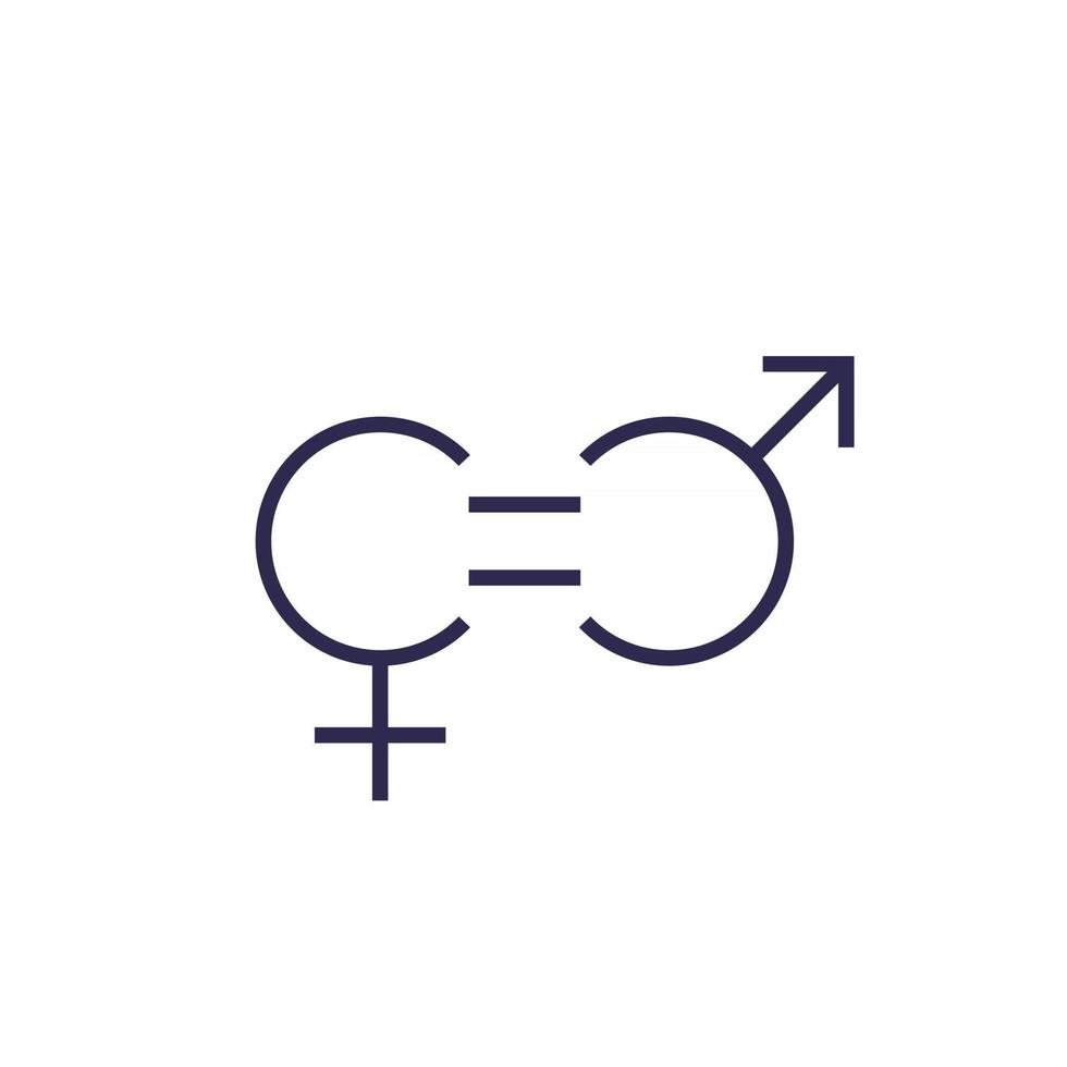 gendergelijkheid pictogram, lijn vector