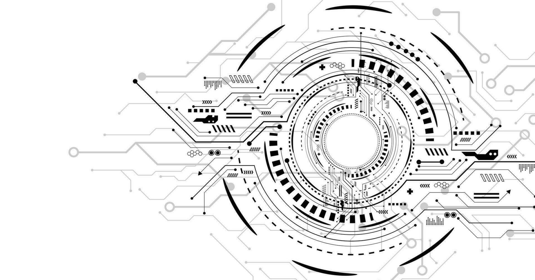 abstract cirkel digitaal Aan wit achtergrond. vector