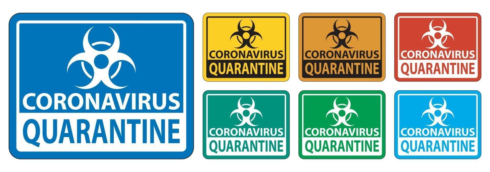 coronavirus quarantaineteken isoleren op witte achtergrond, vector illustratie eps.10