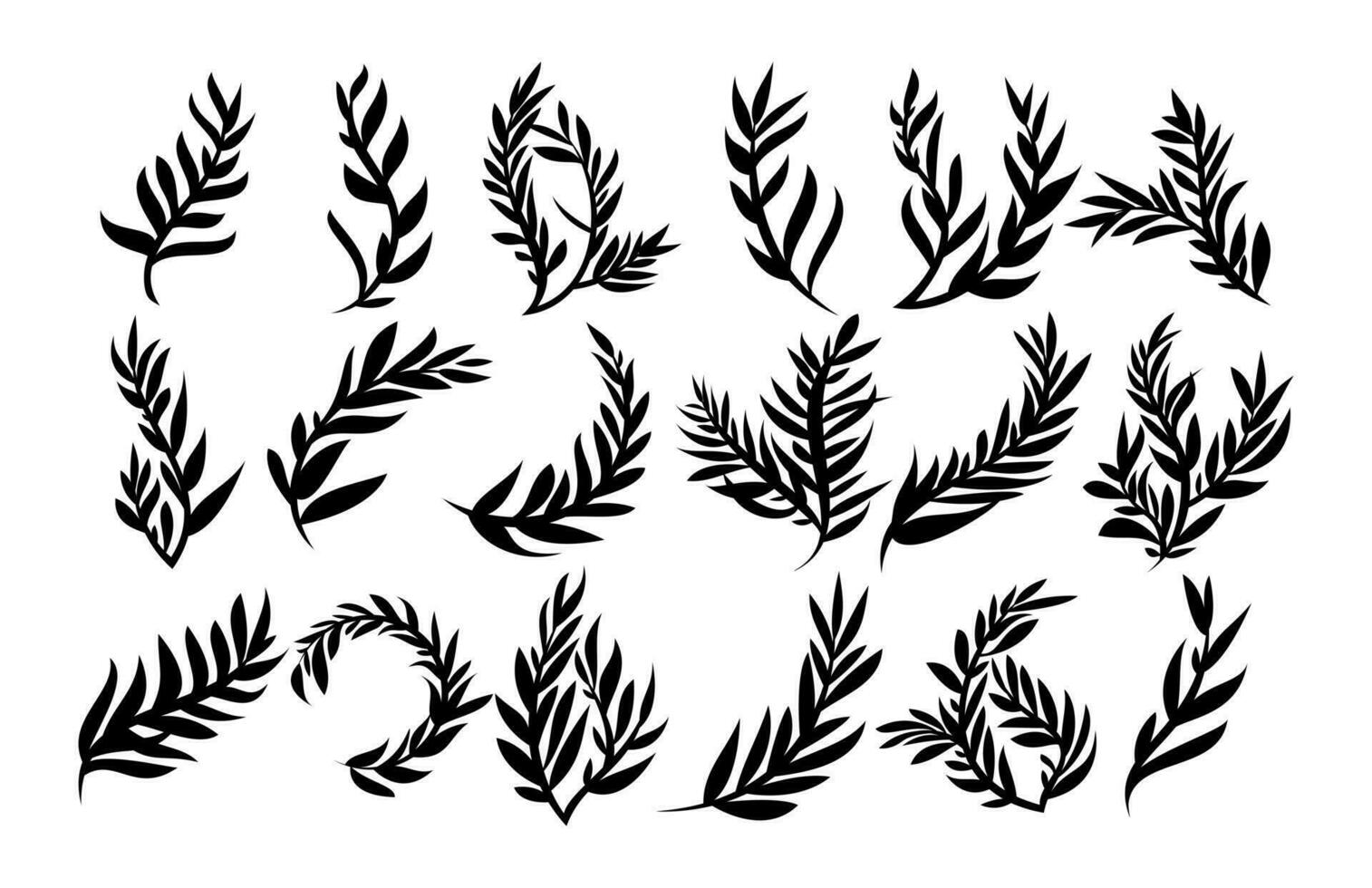verzameling van fabriek blad Afdeling icoon ontwerp. natuur palm blad logo icoon bundel. vector
