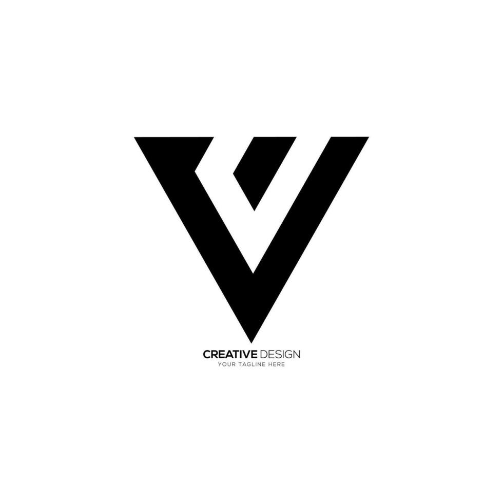 brief vu met negatief ruimte modern vormen alfabet monogram driehoek logo. v logo. u logo vector