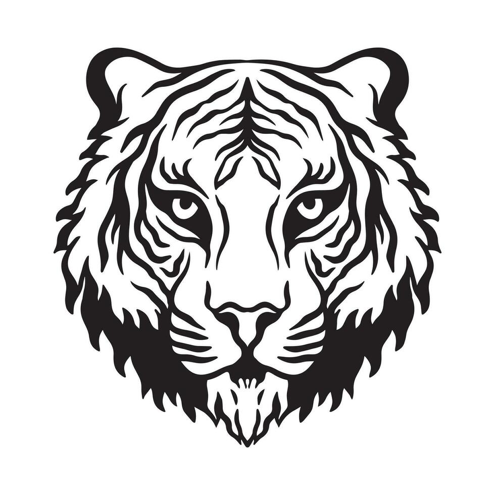 tijger hoofd hand- getrokken illustraties voor de ontwerp van kleren, stickers, tatoeëren enz vector