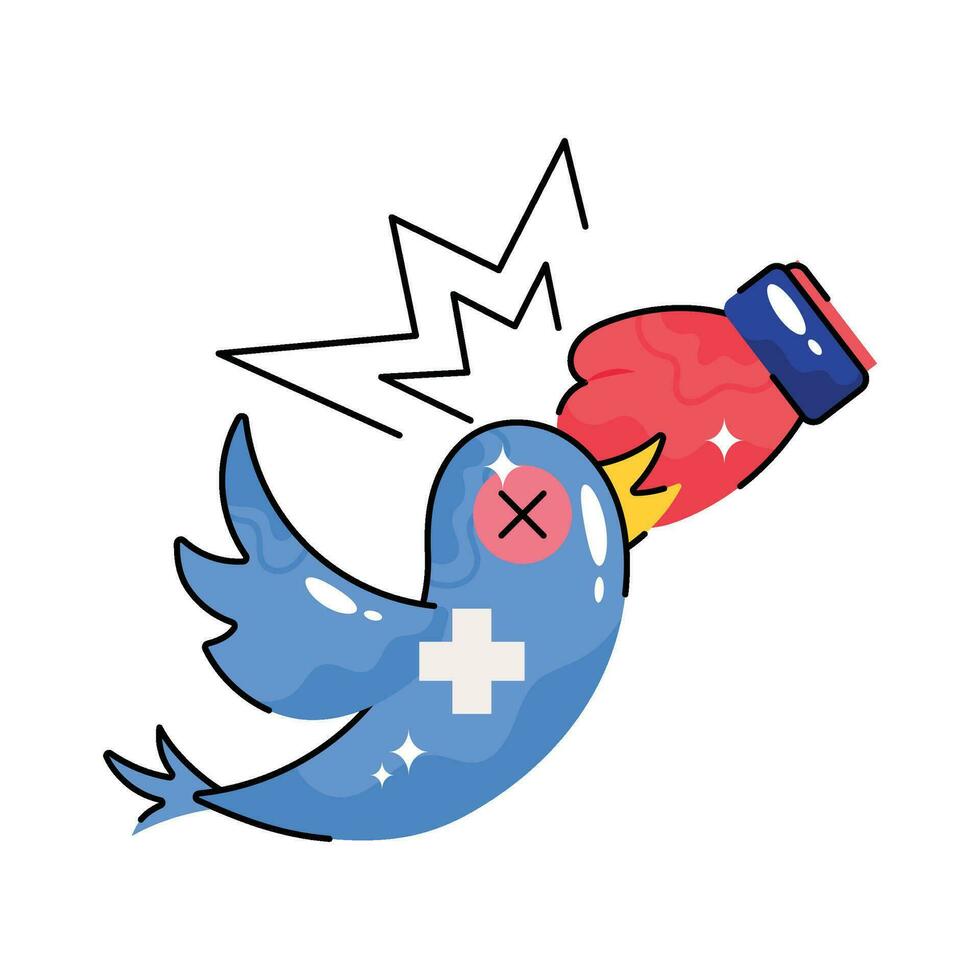 twitter tekening vector kleurrijk sticker. eps 10 het dossier