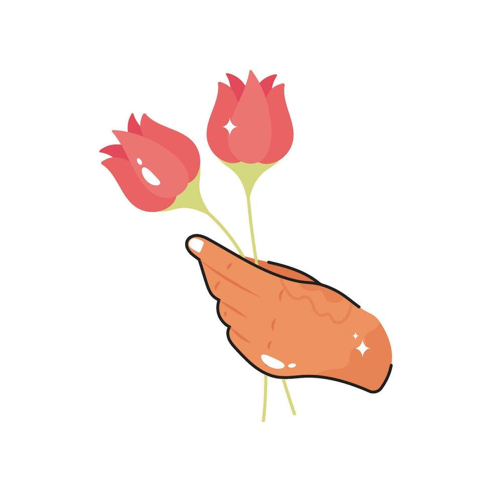 bloemen tekening vector kleurrijk sticker. eps 10 het dossier