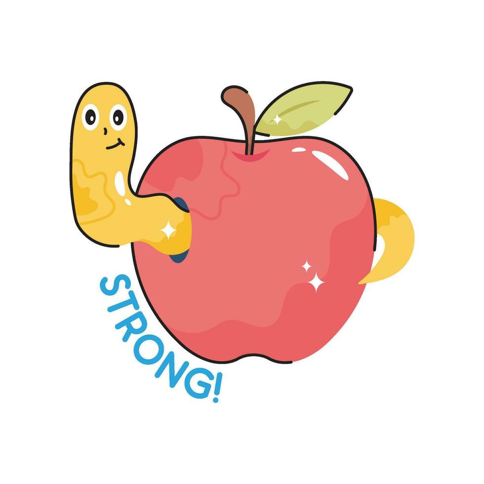 appel tekening vector kleurrijk sticker. eps 10 het dossier