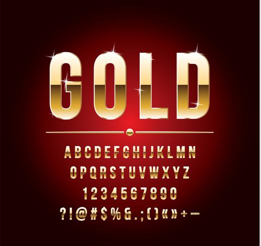 Hoogwaardige goud-effect vector letters. Vector illustratie