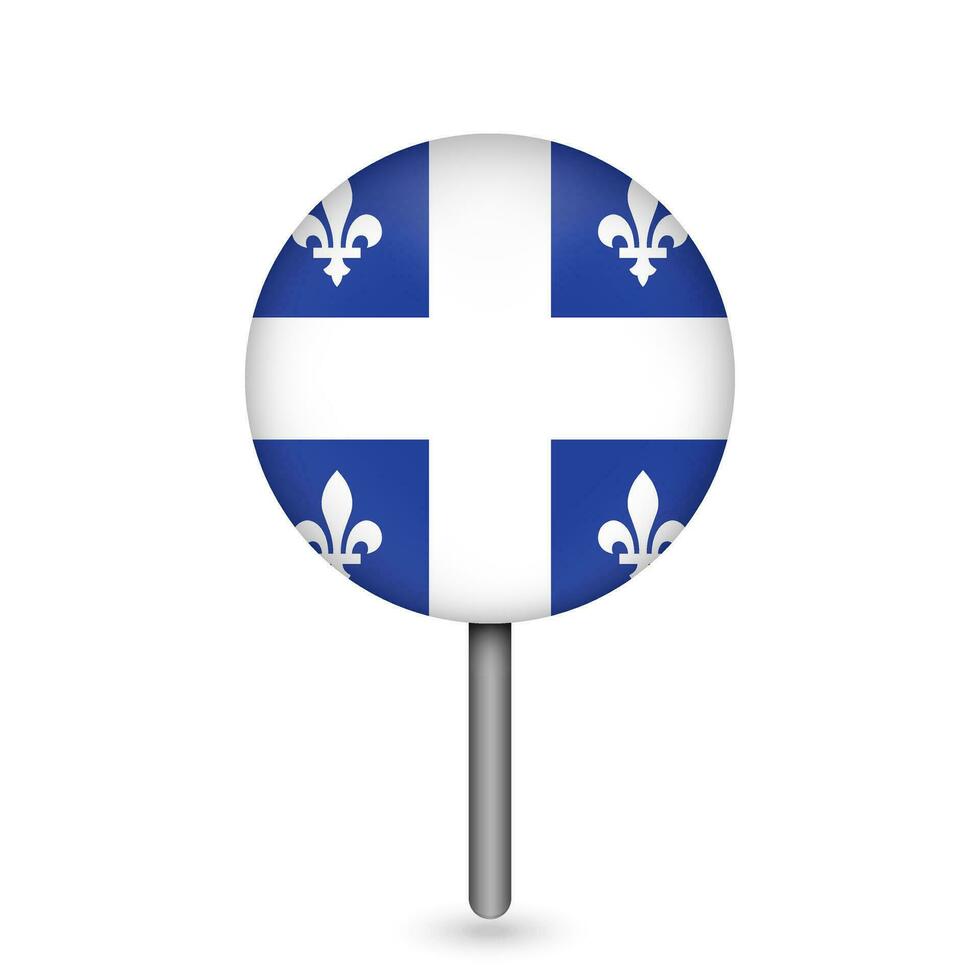 kaart wijzer met provincie quebec. vector illustratie.