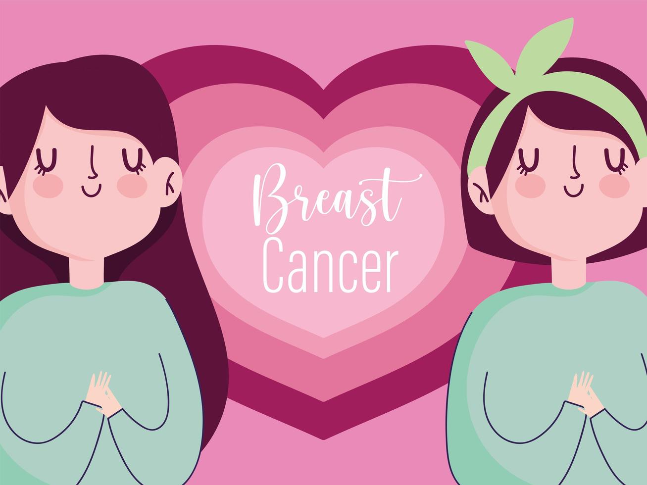 borstkanker bewustzijn maand cartoon vrouwen healthlife campagne vector