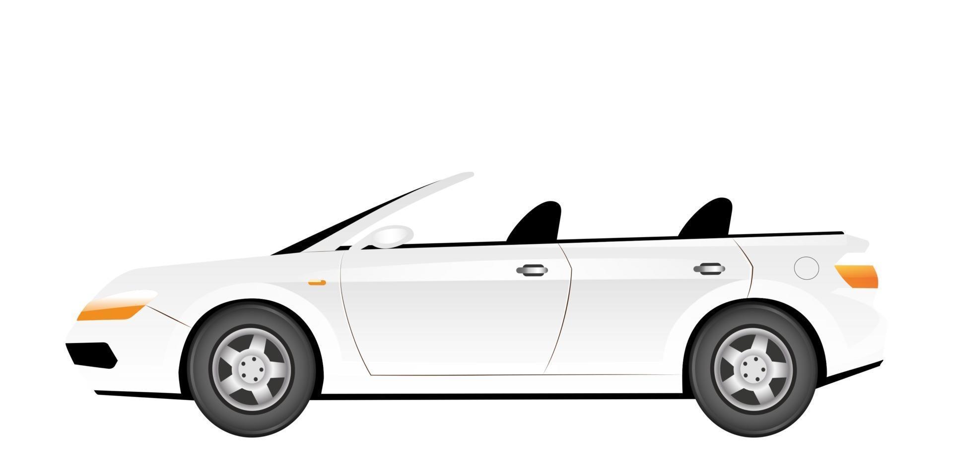 witte cabriolet cartoon vectorillustratie. elegante zomerauto zonder dak egaal kleurobject. luxe transportvoertuig. stijlvolle persoonlijke auto geïsoleerd op een witte achtergrond vector