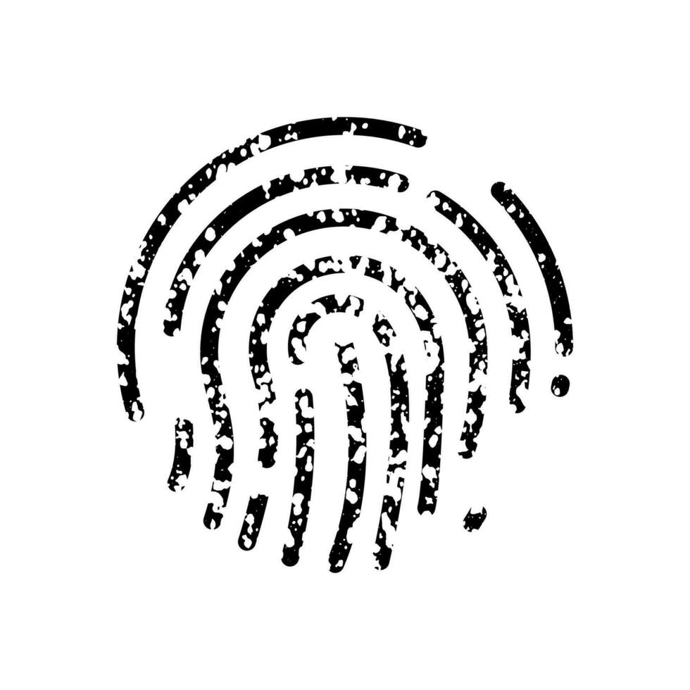 biometrisch identificatie silhouet icoon. vingerafdruk teken. vingerafdruk pictogram. bescherming en veiligheid. scannen wachtwoord, tintje ID kaart symbool. uniek menselijk vinger afdrukken. geïsoleerd vector illustratie.