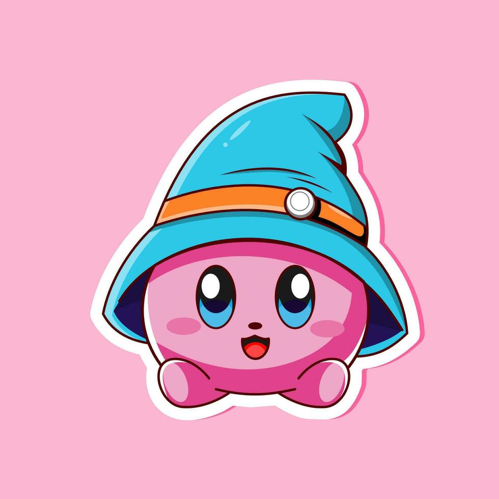 schattig kirby illustratie tekenfilm vector