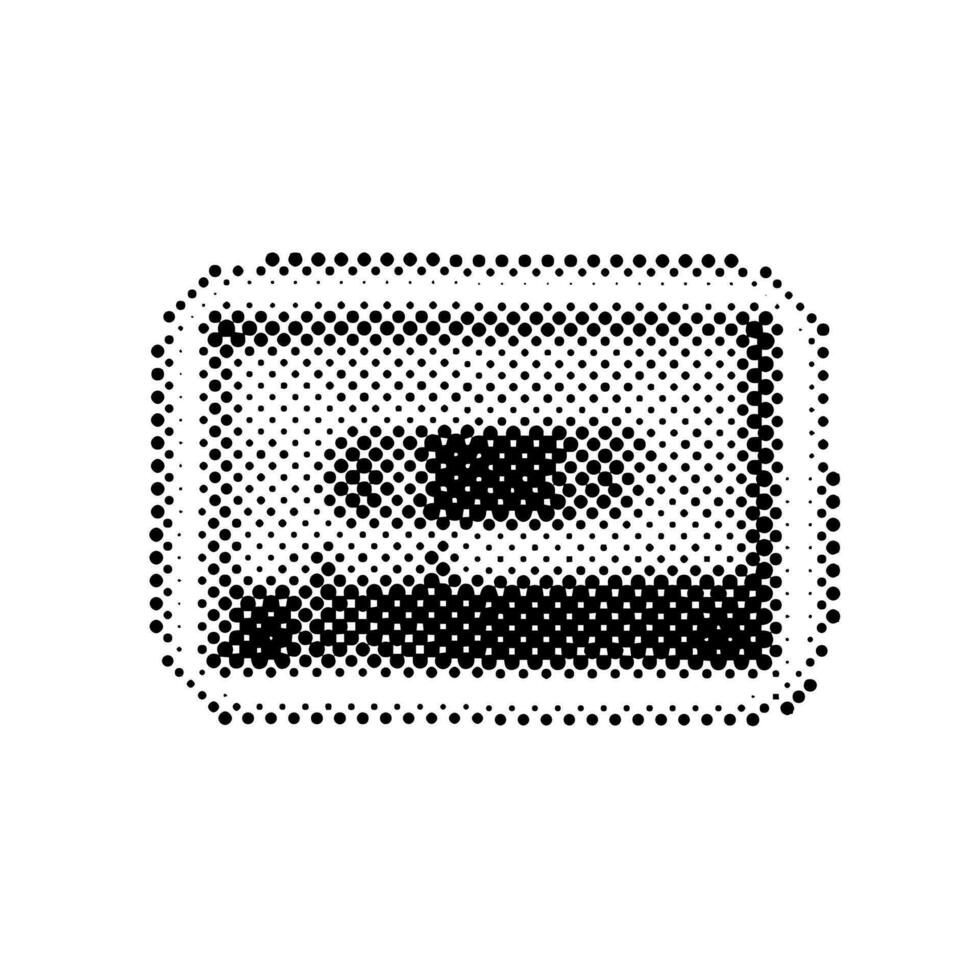 halftone audio cassette. dots textuur. hedendaags stijl vector