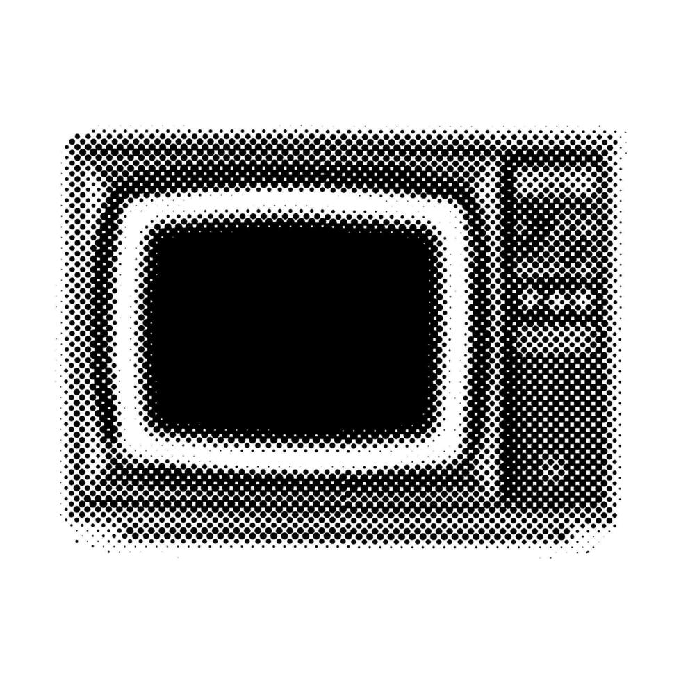 halftone retro televisie. wijnoogst TV van grunge kunst Sjablonen. dots textuur. hedendaags stijl vector