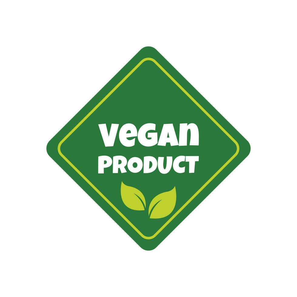 veganistisch Product sticker, label, insigne en logo. ecologie icoon. logo sjabloon met groen bladeren voor veganistisch voedsel. vector illustratie geïsoleerd Aan wit achtergrond