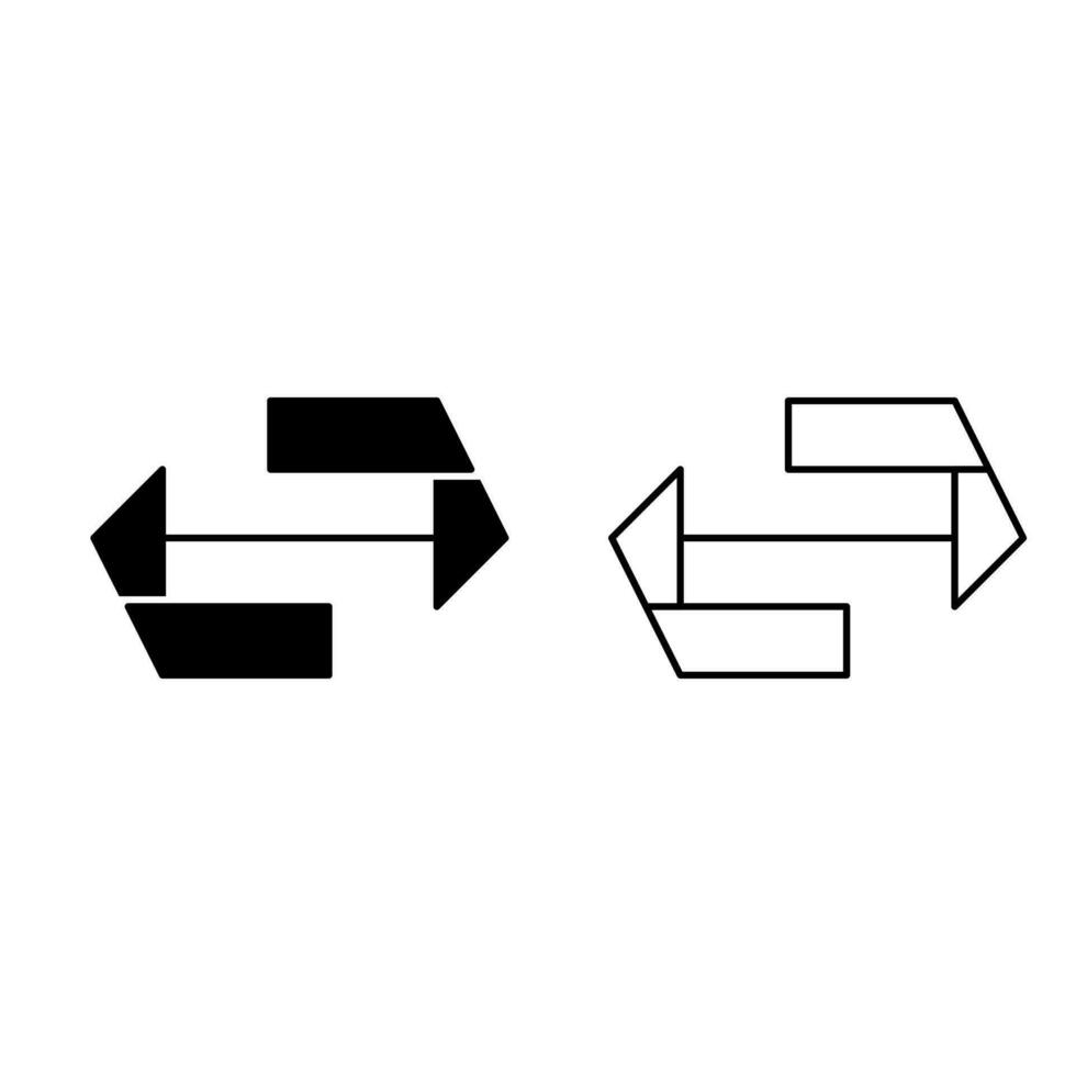 vernieuwen pijl icoon. lijn, silhouet en schoon. gebruikt voor logo, symbool, teken en icoon vector