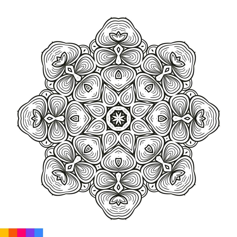 mandala kunst voor kleur boek. schoon decoratief ronde ornament. oosters patroon, vector illustratie kleur boek bladzijde. circulaire patroon in het formulier van mandala voor henna, mehndi, tatoeëren, decoratie.