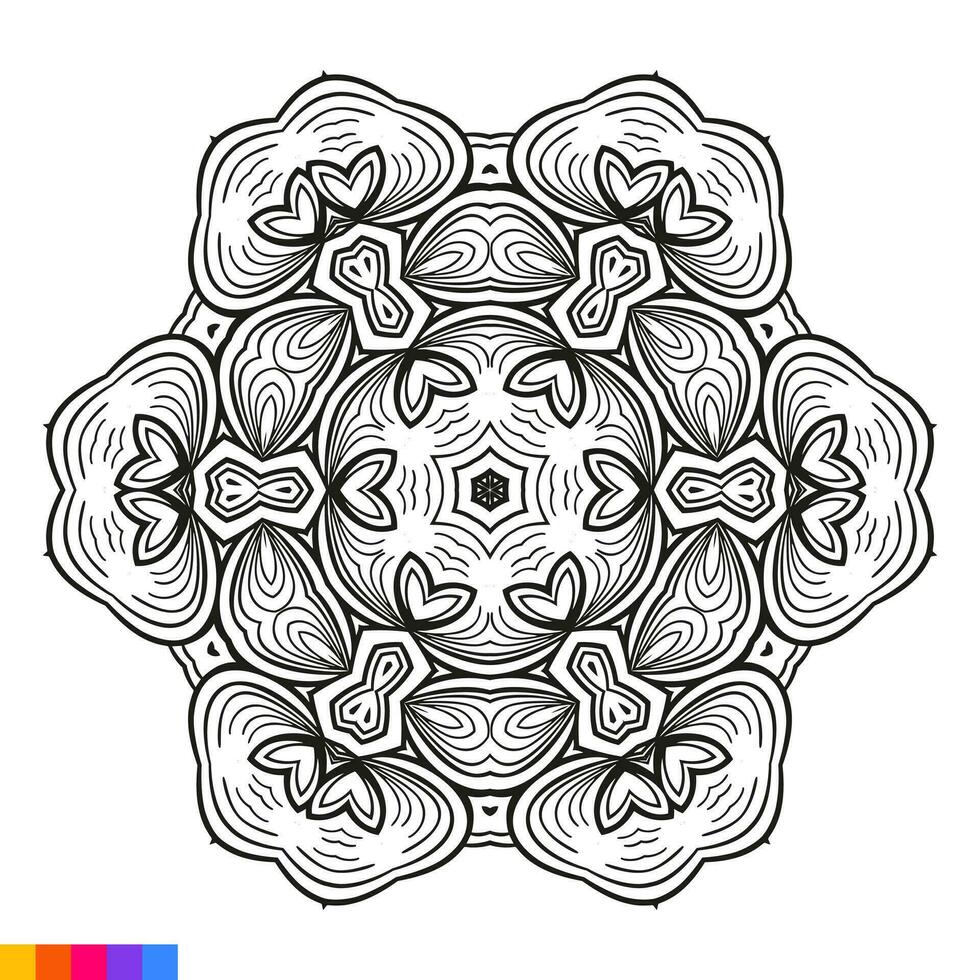 mandala kunst voor kleur boek. schoon decoratief ronde ornament. oosters patroon, vector illustratie kleur boek bladzijde. circulaire patroon in het formulier van mandala voor henna, mehndi, tatoeëren, decoratie.