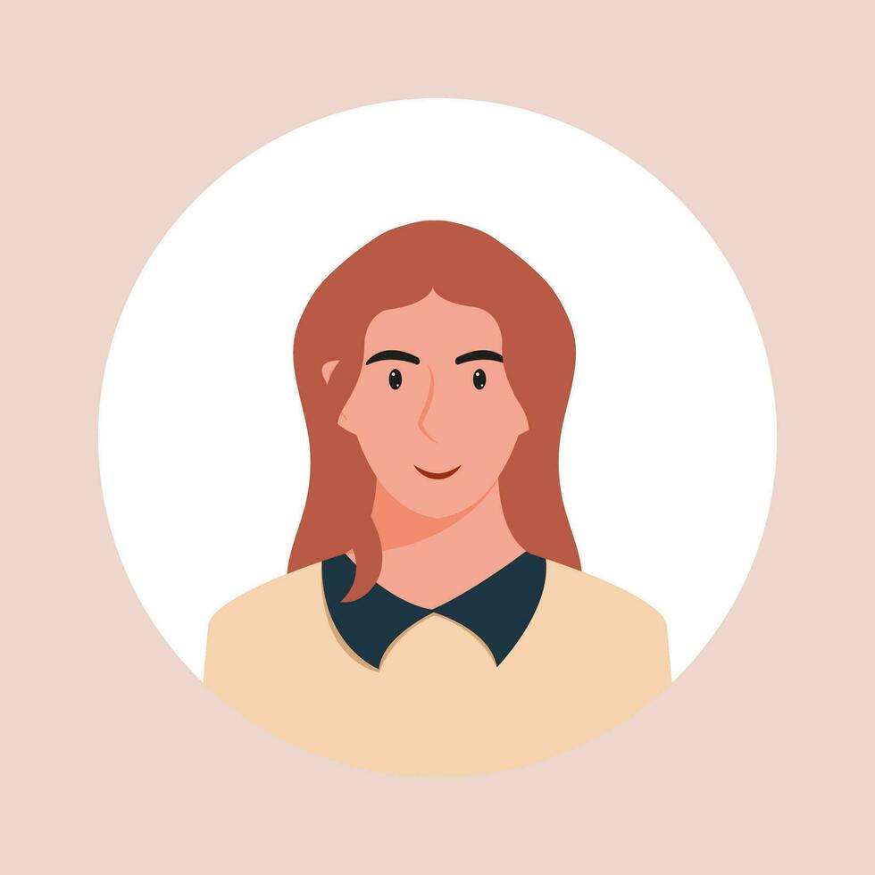 cirkel de avatar met de portret Dames van divers races en kapsels. verzameling van gebruiker profielen. ronde icoon met gelukkig glimlachen menselijk. kleurrijk vlak vector illustratie.