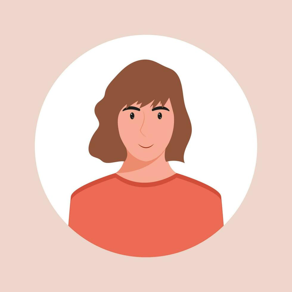 cirkel de avatar met de portret Dames van divers races en kapsels. verzameling van gebruiker profielen. ronde icoon met gelukkig glimlachen menselijk. kleurrijk vlak vector illustratie.