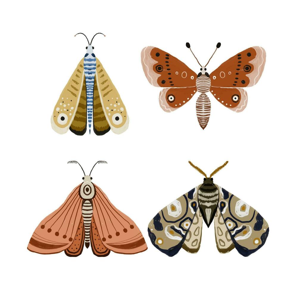 hand- geschilderd illustratie met helder vlinder. insect clip art. decoratief Vleugels. zomer en voorjaar illustratie vector