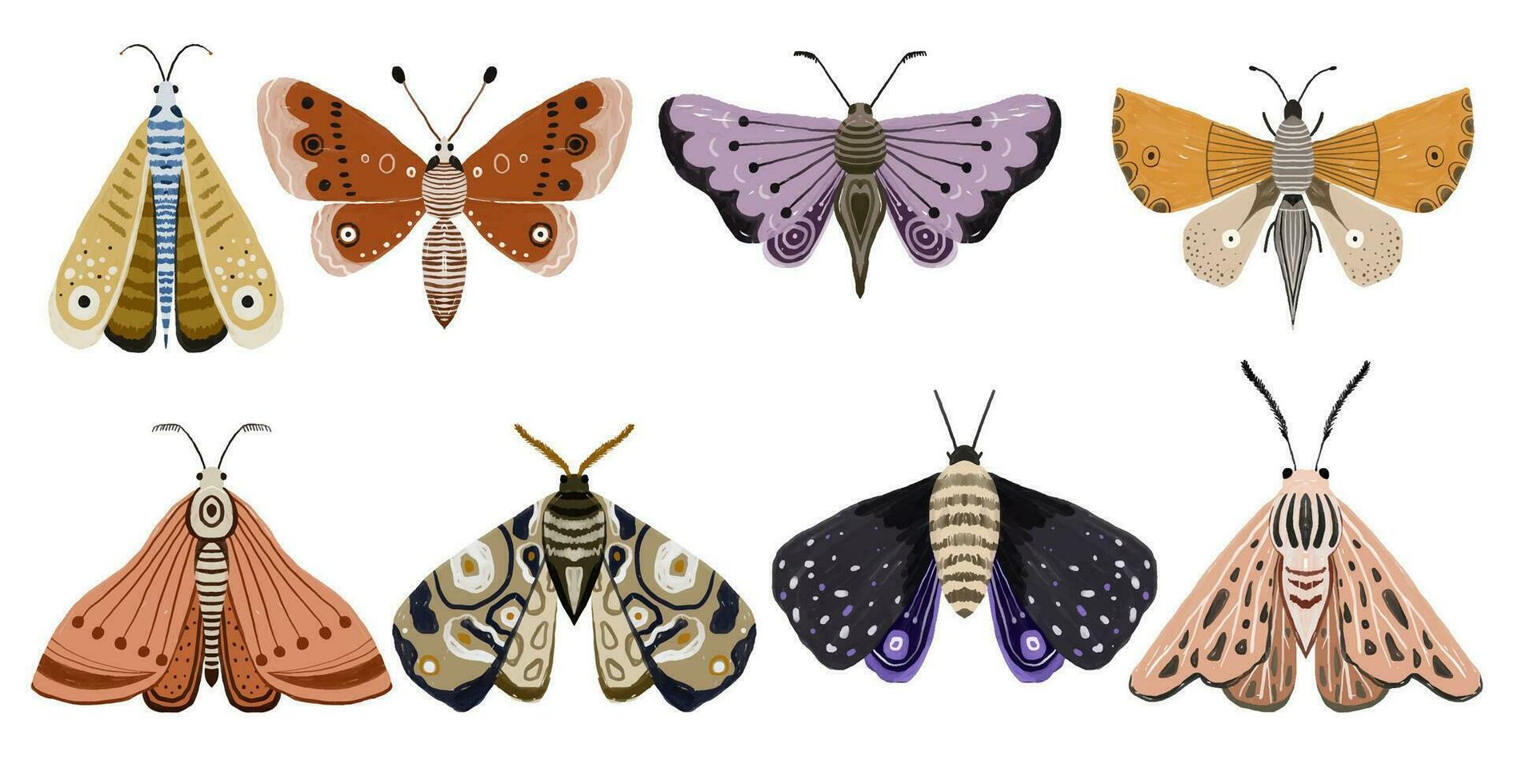 hand- geschilderd illustratie met helder vlinder. insect clip art. decoratief Vleugels. zomer en voorjaar illustratie vector