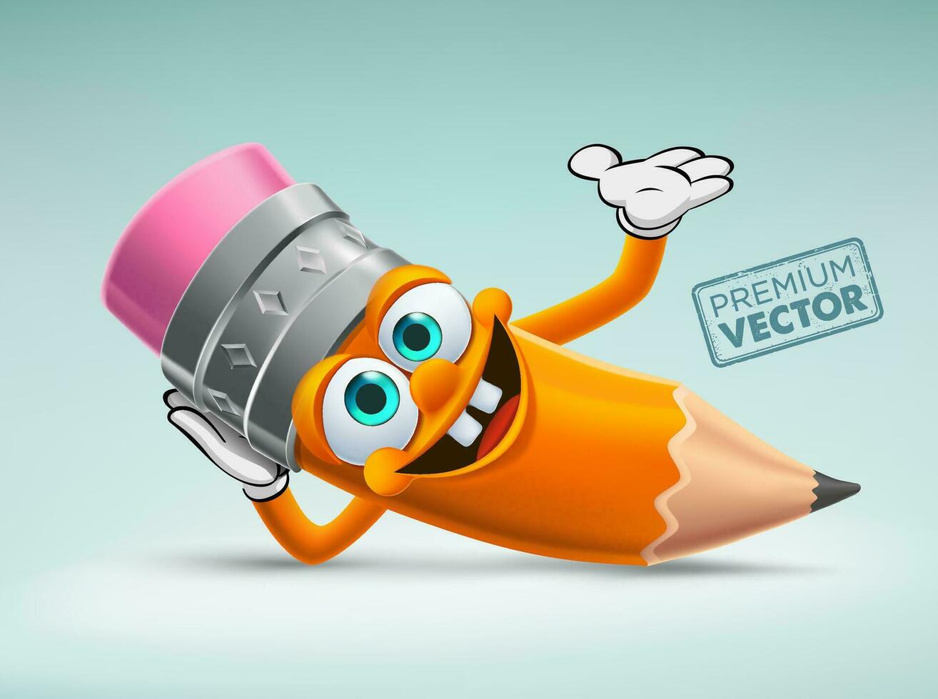 schattig potlood tekenfilm vector karakter harken, terug naar school-