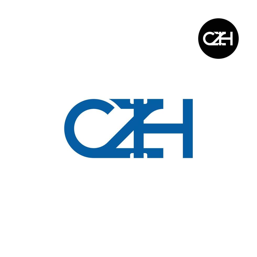brief czh monogram logo ontwerp vector