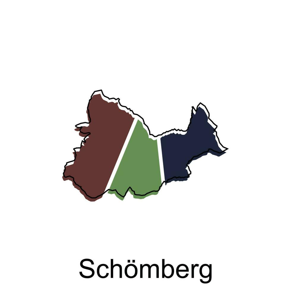 vector kaart van Schomberg kleurrijk modern schets ontwerp, wereld kaart land vector illustratie ontwerp sjabloon