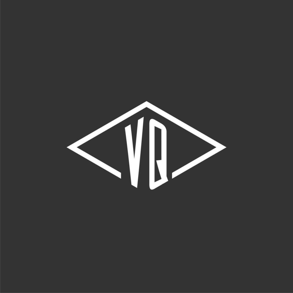 initialen vq logo monogram met gemakkelijk diamant lijn stijl ontwerp vector