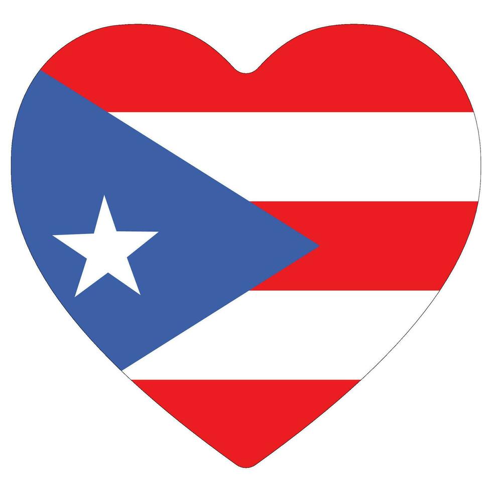 puerto rico vlag hart vorm geven aan. vlag van puerto rico hart vorm vector