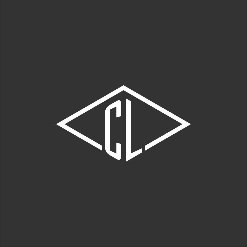 initialen cl logo monogram met gemakkelijk diamant lijn stijl ontwerp vector