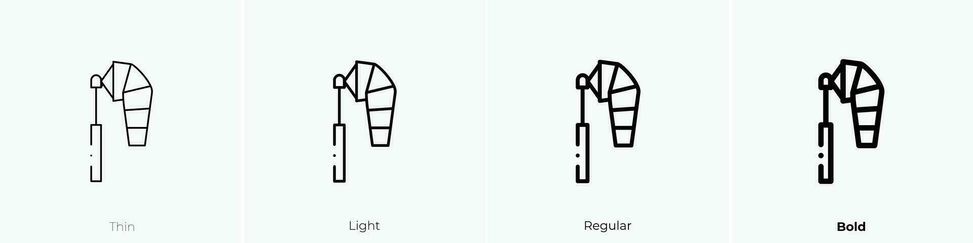 windsock icoon. dun, licht, regelmatig en stoutmoedig stijl ontwerp geïsoleerd Aan wit achtergrond vector