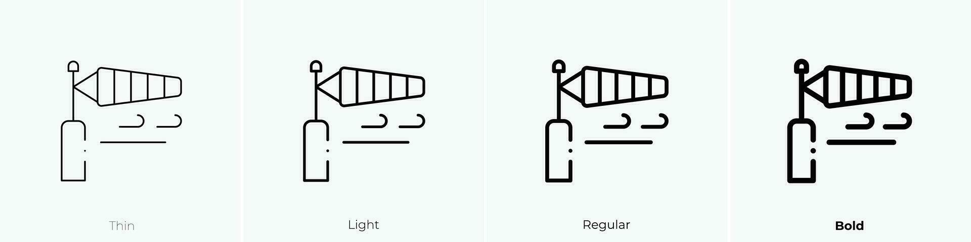 windsock icoon. dun, licht, regelmatig en stoutmoedig stijl ontwerp geïsoleerd Aan wit achtergrond vector