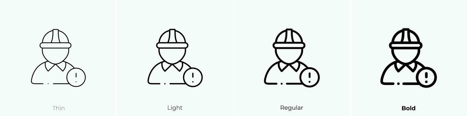 arbeider icoon. dun, licht, regelmatig en stoutmoedig stijl ontwerp geïsoleerd Aan wit achtergrond vector