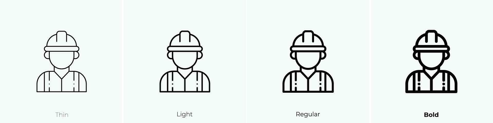 arbeider icoon. dun, licht, regelmatig en stoutmoedig stijl ontwerp geïsoleerd Aan wit achtergrond vector