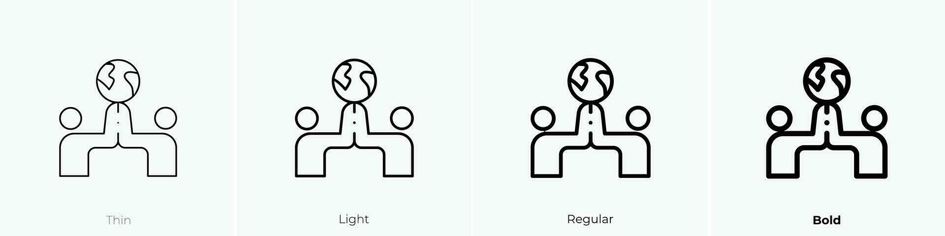 wereld icoon. dun, licht, regelmatig en stoutmoedig stijl ontwerp geïsoleerd Aan wit achtergrond vector