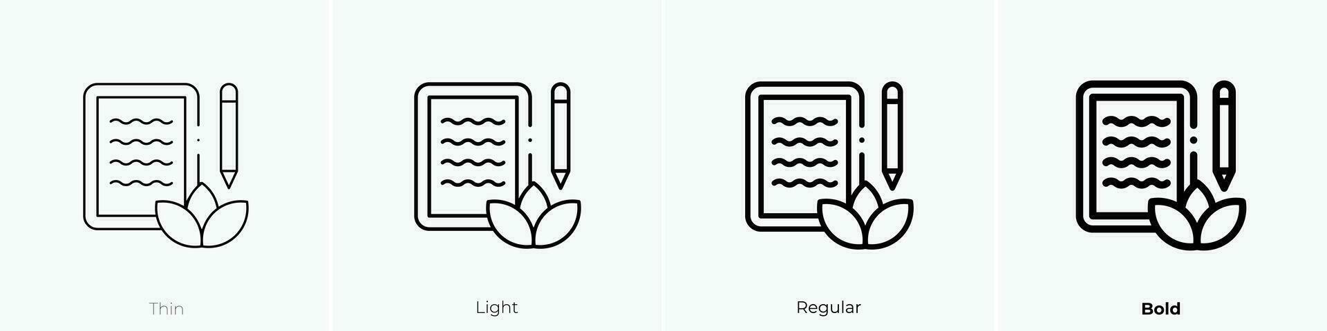 schrijven icoon. dun, licht, regelmatig en stoutmoedig stijl ontwerp geïsoleerd Aan wit achtergrond vector